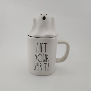 Rae Dunn Lift Your Spirits Ghost Figural White Mug